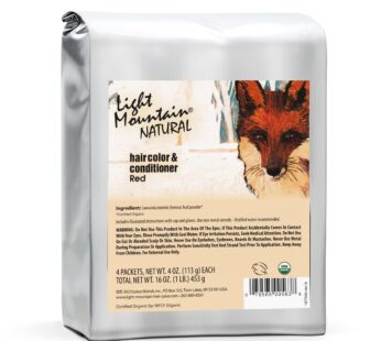 Light Mountain Henna Hair Color & Conditioner – Red Hair Dye for Men/Women, Organic Henna Leaf Powder and Botanicals, Chemical-Free, Semi-Permanent Hair Color, 16 Oz