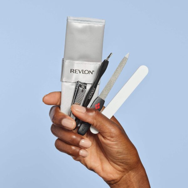 Revlon Manicure Set, Cuticle Trimmer, Nail Clipper, Nail File & Nail Buffer, Nail Care Tools, Smooths & Shapes, Easy to Use, 4 Piece Set - Image 2