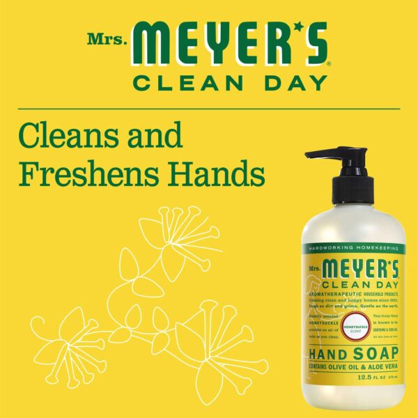 MRS. MEYER'S CLEAN DAY Hand Soap, Made with Essential Oils, Biodegradable Formula, Honeysuckle, 12.5 fl. oz - Image 3