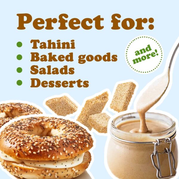 Hulled Sesame Seeds, 8 Pounds ? Non-GMO Verified, Whole Raw White Sesame Seeds, Kosher and Vegan, Unroasted, Bulk Sesame. High in Magnesium, Iron, and Calcium. Perfect for Tahini Paste - Image 7