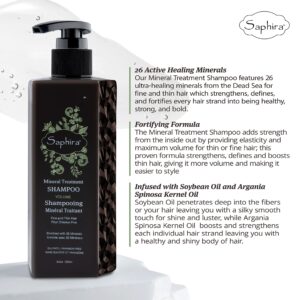 Saphira Mineral Treatment Shampoo for Fine, Thin and Color-Treated Hair, Sulfate-Free, Paraben-Free, Strengthens, Volumizes and Defines Weak and Fragile Hair, 34 Ounce - Image 3