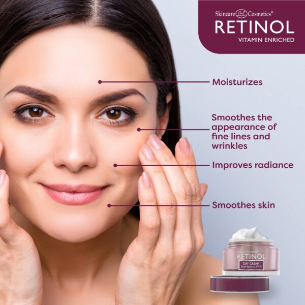 Retinol Day Cream Broad Spectrum SPF 20 ? Protects Against Harmful Effects of UVA & UVB Rays ? Luxurious Cream Moisturizes & Reduces Look of Fine Lines ? Provides Protection From Daily Sun Exposure - Image 4