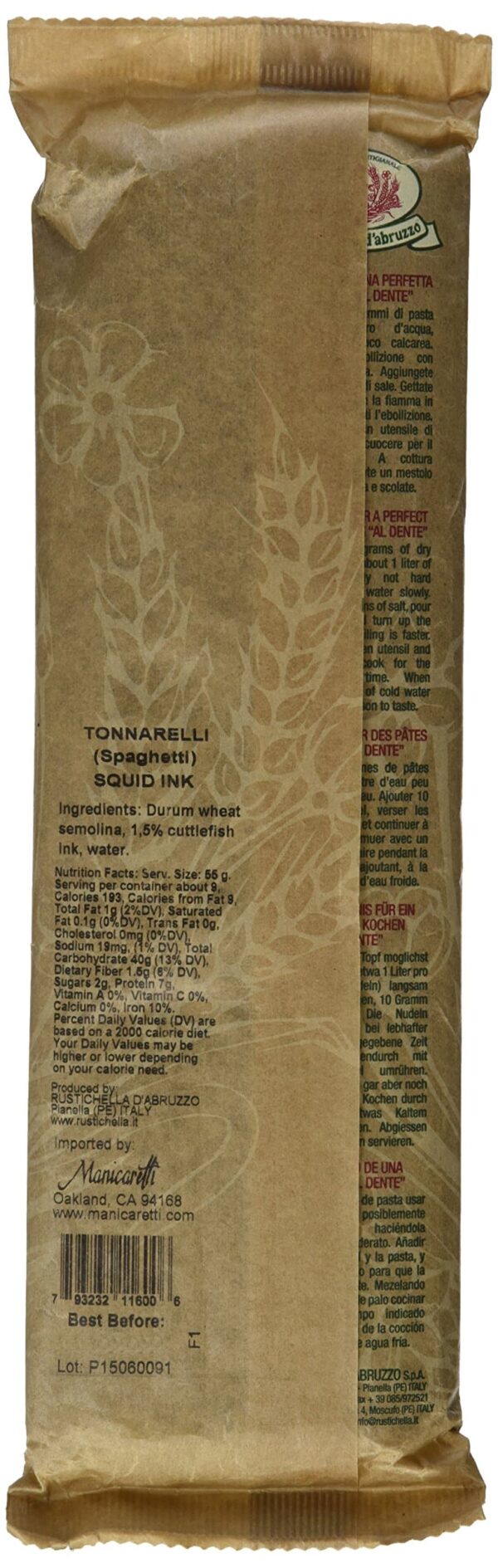 Rustichella D'abruzzo Durum Wheat Squid Ink Tonnarelli Pasta - 17.6 Oz (2 Pack) - Image 2