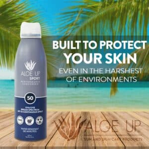 Aloe Up Sport Continuous Spray Sunscreen SPF 50 - Broad Spectrum UVA/UVB Sunscreen Protector for Face and Body - With Aloe Vera Gel - Fast Absorbing Sheer Formula - Reef Safe - Fragrance-Free - 6 Oz - Image 6