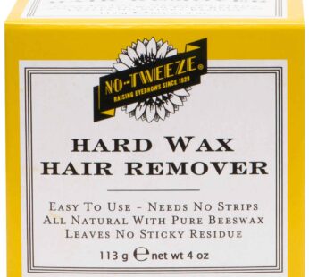 No-Tweeze Hard Wax Hair Remover, Needs No Strips, Made with Pure Beeswax, 4 oz.