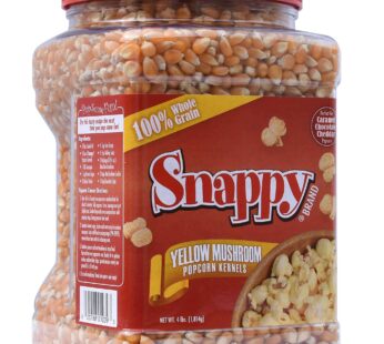 Snappy Yellow Mushroom Popcorn Kernels, 4lb Resealable Jar