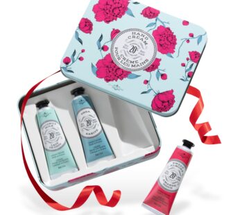 La Chatelaine 20% Shea Butter Hand Cream Travel Size Tin, Gift Set for Women, Nourishing Hand-Care Set for Mother’s Day (Coconut Milk, Shea, Lychee Cranberry)