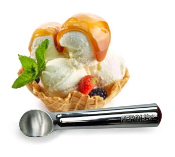 Zeroll Original Ice Cream Scoop Unique Liquid Filled Heat Conductive Handle Simple One-Piece Aluminum Design Easy Release, 1-Ounce, Silver