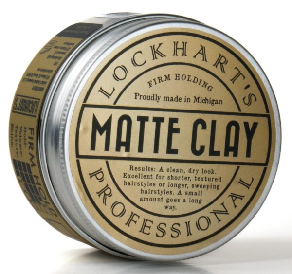 Lockhart's Authentic Handcrafted Professional Matte Clay, Medium/Firm Hold, Matte Shine, 3.4 oz