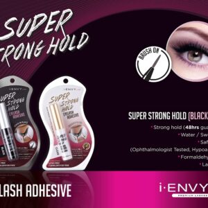 i-Envy by KISS Super Strong Hold Eyelash Adhesive Waterproof, Long-Lasting Strip Lash Glue, Natural-Looking Allergy & Latex Free with Brush Applicator (Black, 6 Pack) - Image 6