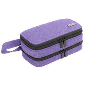 LUXJA Essential Oil Carrying Case - Holds 12 Bottles (5ml-15ml, Also Fits for Roller Bottles), Portable Double-Layer Organizer for Essential Oil and Accessories, Purple - Image 7