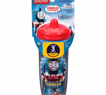 Playtex Sipsters Stage 3 Thomas the Train Spill-Proof, Leak-Proof, Break-Proof Insulated Spout Sippy Cups – 9 Ounce – 1 Count (Color/Theme May Vary)