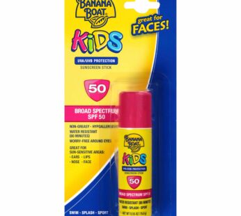 Banana Boat Kids Sunscreen Stick SPF 50 .55 oz UVA/UVB Protection