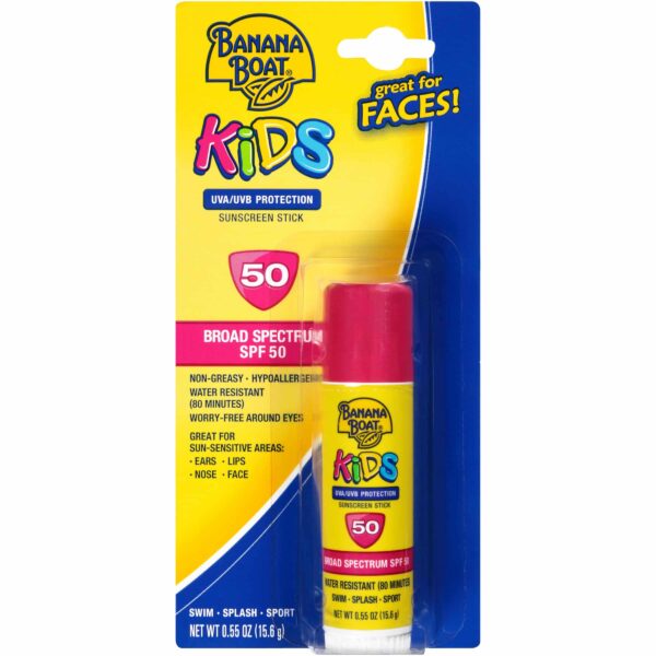 Banana Boat Kids Sunscreen Stick SPF 50 .55 oz UVA/UVB Protection