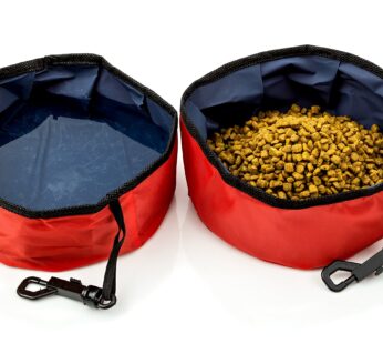 Travel Pet Bowl for Food and Water, Folding Collapsible, for Dogs and Cats-2 Pack