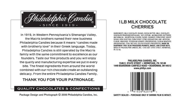 Philadelphia Candies Milk Chocolate Covered Cordial Cherries with Liquid Center Net Wt 1 lb - Image 3