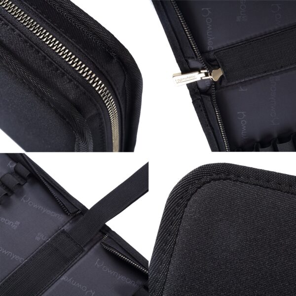 ROWNYEON Lipstick Organizer Bag Lipstick Holder Case 22 Slots Travel Lipstick Carrying Case Professional Makeup Artist Portable Storage Bag For Lip Gloss,Lipsticks-Black - Image 6