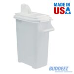 Buddeez Pet Food Storage Container - 16 LB Capacity Dog Food Storage Container, Cat Food Container, Bird Seed Storage Container with Durable EZ Grip Handle and EZ Flip Lid with Pour Spout (White Lid) - Image 7