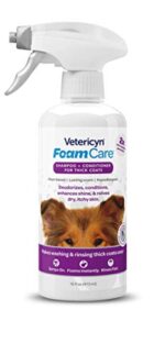 FoamCare Pet Shampoo for Thick Coats by Vetericyn | Promotes Healthy Skin and Coat - Hypoallergenic with Aloe - Cleans, Moisturizes, and Conditions ? Instant Foam Shampoo ? 16-ounce