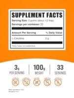 BulkSupplements.com L-Citrulline Powder - Citrulline Supplement, Citrulline Powder - L-Citrulline 3000mg, Unflavored & Gluten Free - 3g per Servings, 100g (3.5 oz) (Pack of 1) - Image 2
