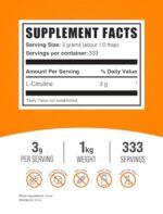 BulkSupplements.com L-Citrulline Powder - Citrulline Supplement, Citrulline Powder - L-Citrulline 3000mg, Unflavored & Gluten Free - 3g per Servings, 1kg (2.2 lbs) (Pack of 1) - Image 2