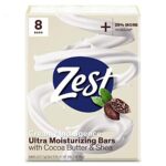 Zest Bar Soap - 8 Bars - Enriched With Cocoa Butter And Shea for Ultra Moisturizing Cleansing - Leaves Your Body Feeling Silky Smooth And Deeply Moisturized