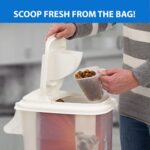 Buddeez Pet Food Storage Container - 16 LB Capacity Dog Food Storage Container, Cat Food Container, Bird Seed Storage Container with Durable EZ Grip Handle and EZ Flip Lid with Pour Spout (White Lid) - Image 3