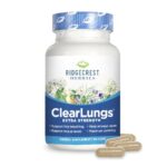 RidgeCrest Herbals ClearLungs Extra Strength, Natural Lung, Nasal Health Formula, Bronchial, Respiratory, Sinus, Mucus Support (60 Caps, 30 Serv)