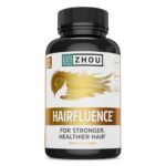 Zhou Hairfluence, Hair Growth Supplement with Clinically Studied Lustriva and Keranat and Hair Vitamins Biotin 5000mcg, Vitamin D, A, C & B12, Non-GMO, Gluten Free, 60 VegCaps