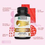 Zhou Hairfluence, Hair Growth Supplement with Clinically Studied Lustriva and Keranat and Hair Vitamins Biotin 5000mcg, Vitamin D, A, C & B12, Non-GMO, Gluten Free, 60 VegCaps - Image 5