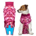 Suitical Recovery Suit for Dogs | Spay and Neutering Dog Surgery Recovery Suit for Male or Female | Soft Fabric for Skin Conditions | S | Neck to Tail 16.9?- 20.1? | Pink Camouflage