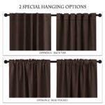 PONY DANCE Window Treatments Curtains - Blackout Drapery Thermal Insulated Curtain Panels with Back Tab Light Block for Bedroom Bathroom/Kitchen, 52 x 54 Inches, Brown, 2 Pieces - Image 2