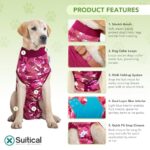 Suitical Recovery Suit for Dogs | Spay and Neutering Dog Surgery Recovery Suit for Male or Female | Soft Fabric for Skin Conditions | S | Neck to Tail 16.9?- 20.1? | Pink Camouflage - Image 3
