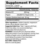 Doctor's Best Betaine HCI Pepsin & Gentian Bitters, Digestive Enzymes for Protein Breakdown & Absorption, Non-GMO, Gluten Free, 120 Caps, Original Version - Image 7