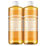 Dr. Bronner's - Pure-Castile Liquid Soap (Citrus, 32 ounce, 2-Pack) - Made with Organic Oils, 18-in-1 Uses: Face, Body, Hair, Laundry, Pets and Dishes, Concentrated, Vegan, Non-GMO