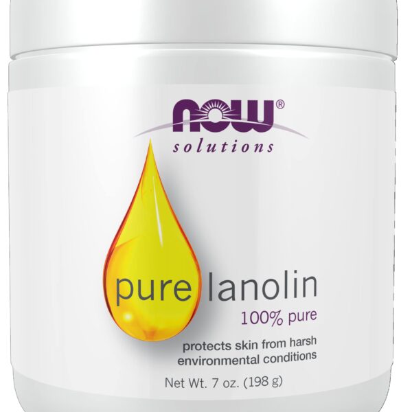 NOW Solutions, Pure Lanolin, Wind and Harsh Environment Skin Protectant, Thick Jelly, For Rough Dry Skin, 7-Ounce