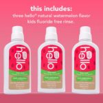 Hello Natural Watermelon Flavor Kids Fluoride Free Rinse, Alcohol Free, Vegan, SLS Free, Mouthwash for Kids Age 6 and Up, 16 Fl Oz (Pack of 3) - Image 3