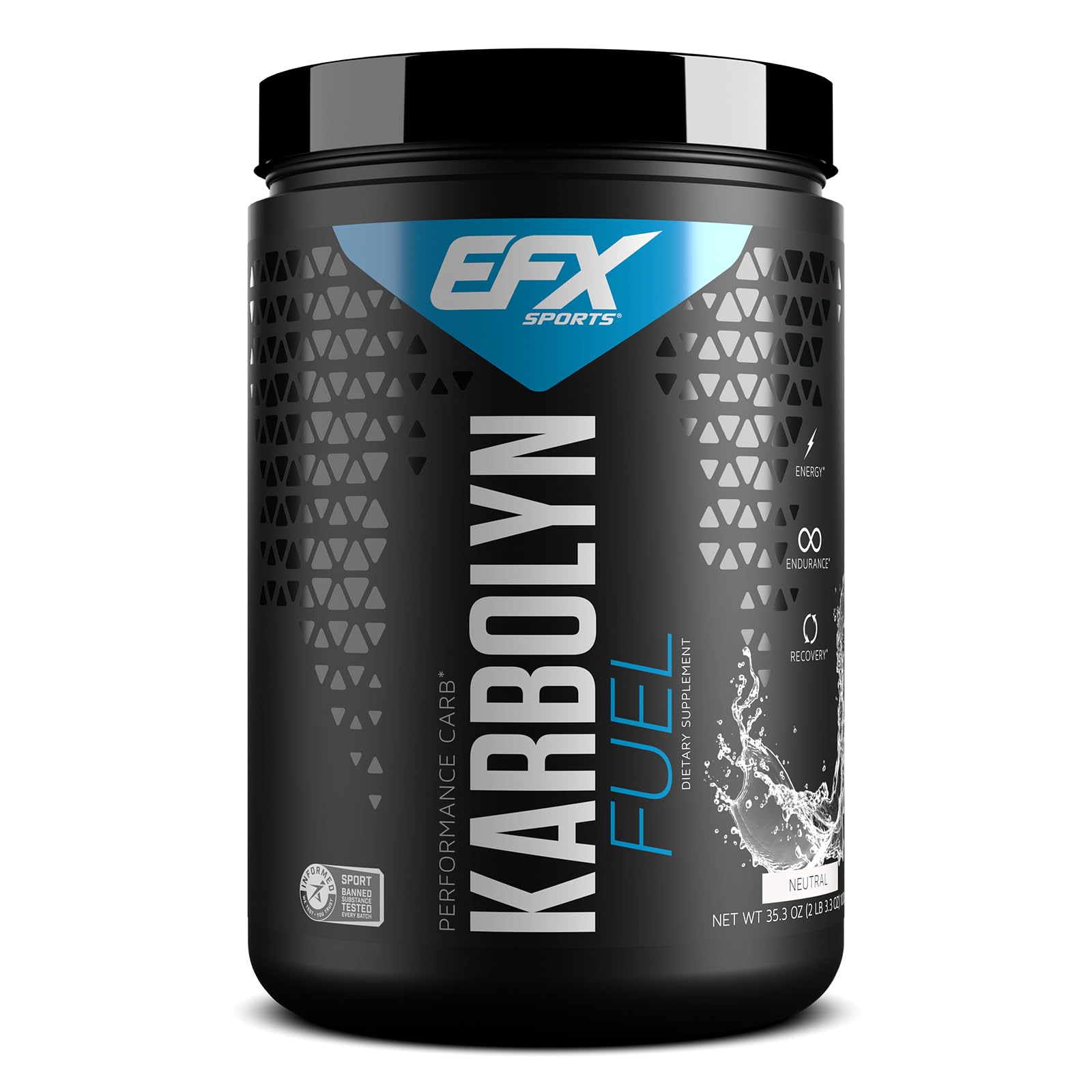 61RfVrWHOL.jpg EFX Sports Karbolyn Fuel | Fast-Absorbing Carbohydrate Powder | Carb Load, Sustained Energy, Quick Recovery | Stimulant Free | 18 Servings (Neutral) - Image 1
