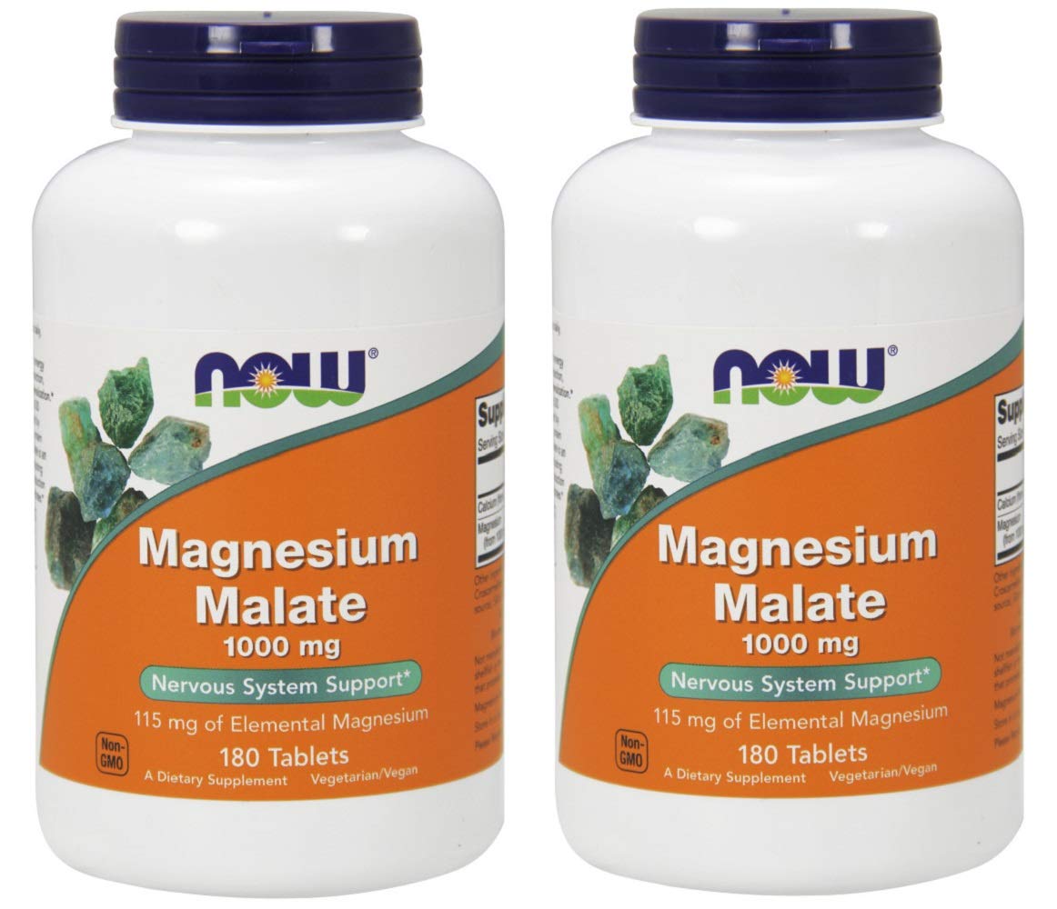 61X8O5jGaCL.jpg NOW Magnesium Malate 1000mg, 180 Tablets (Pack of 2) - Image 1