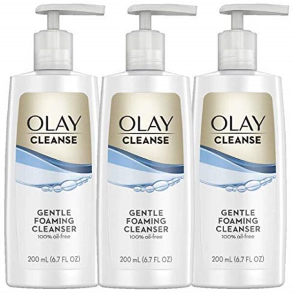 Olay Cleanse Gentle Foaming Face Cleanser for Sensitive Skin, Fragrance Free, 6.7 Fl Oz (Pack of 3)