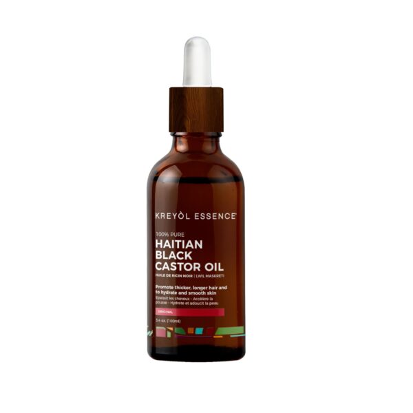 Kreyol Essence - 3.4 Oz Original Haitian Black Castor Oil - Hair growth, Thicker Brows and Longer Eyelashes, Natural Ingredients