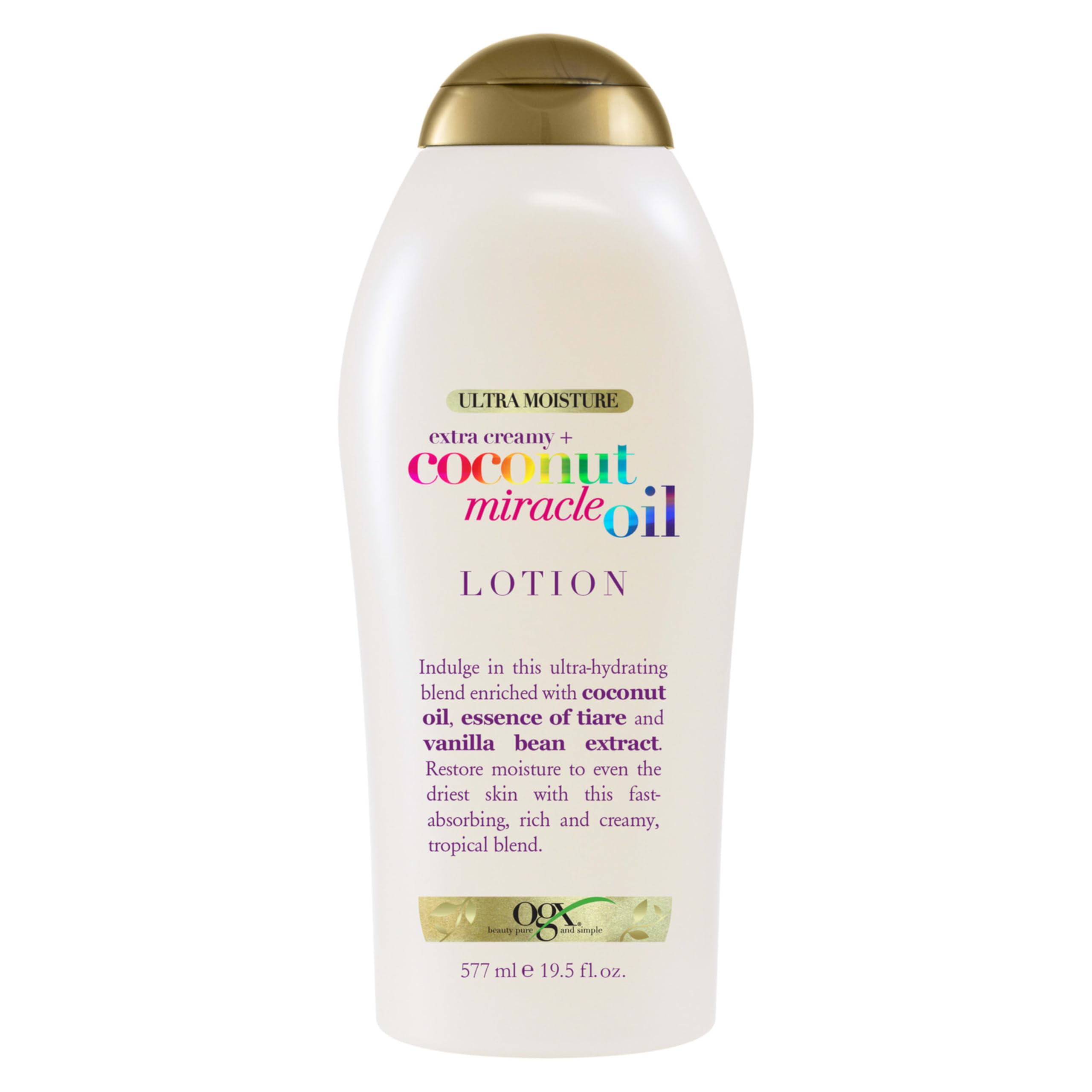 61fu4gZHDtL.jpg OGX Extra Creamy + Coconut Miracle Oil Ultra Moisture Body Lotion with Vanilla Bean, Fast-Absorbing Lotion for All Skin Types, Paraben-Free and Sulfated-Surfactants Free, 19.5 fl oz - Image 1
