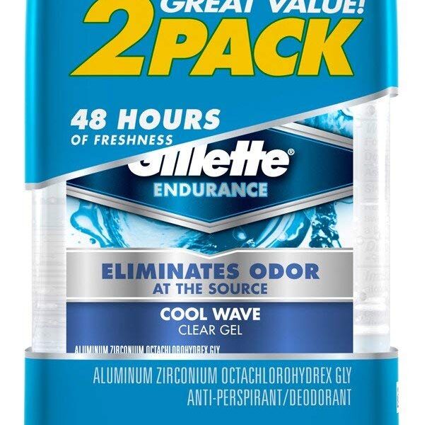 Gillette Deodorant Twin Pack Cool Wave 2.85 Ounce Clear Gel (84ml) (2 Pack)