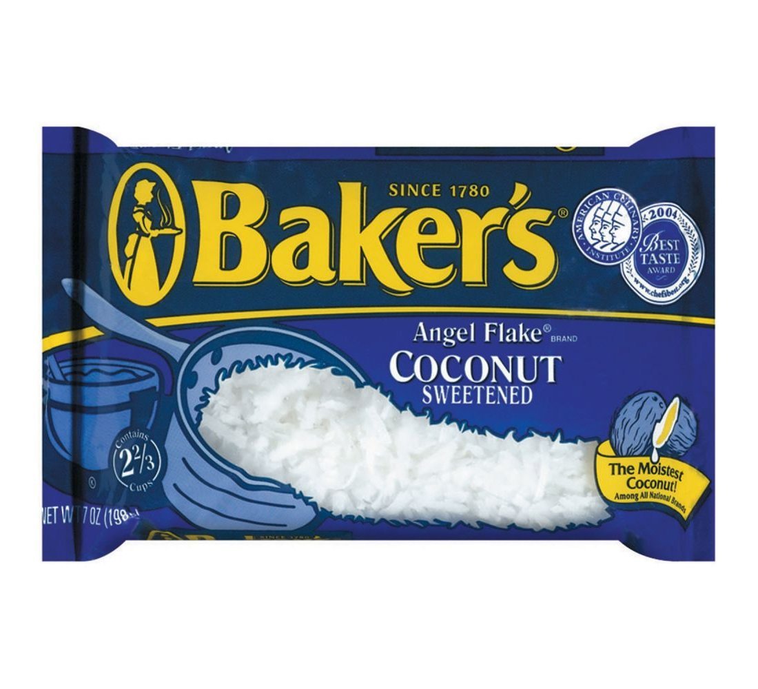 61lVFPPJDNL.jpg Baker's, Angel Flake Coconut Sweetened, 7 Ounces - Image 1