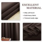PONY DANCE Window Treatments Curtains - Blackout Drapery Thermal Insulated Curtain Panels with Back Tab Light Block for Bedroom Bathroom/Kitchen, 52 x 54 Inches, Brown, 2 Pieces - Image 5