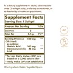 Solgar Evening Primrose Oil 500 mg, 180 Softgels - Promotes Healthy Skin & Cardiovascular Health - Nutritional Support for Women - Gluten Free, Dairy Free - 180 Servings - Image 2