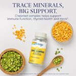 SOLARAY Zinc Copper Amino Acid Chelate - Immune Support Supplement w/Chelated Zinc 50mg - Bone, Skin, Heart Health and Thyroid Support - with Iodine from Kelp, 60-Day Guarantee, 100 Serv, 100 VegCaps - Image 3