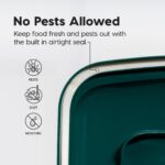 IRIS USA WeatherPro Airtight Dog Food Storage Container, Up to 42 lbs, Attachable Wheels, For Dog Cat Bird and Other Pet Food Storage Bin, Keep Fresh, Translucent Body, Green - Image 3