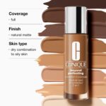 Clinique Beyond Perfecting Liquid Lightweight Full Coverage Foundation + Concealer For Dry Combination to Oily Skin Types, Honey - Image 4