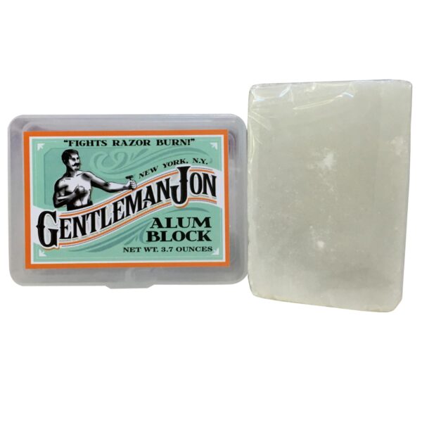 Gentleman Jon 3.7 Ounce Alum Block in Plastic Case | Upgrade Your Shave - Soothing Aftershave Solution for Shaving Razor Burn Relief - Travel Friendly Durable Plastic Case Included